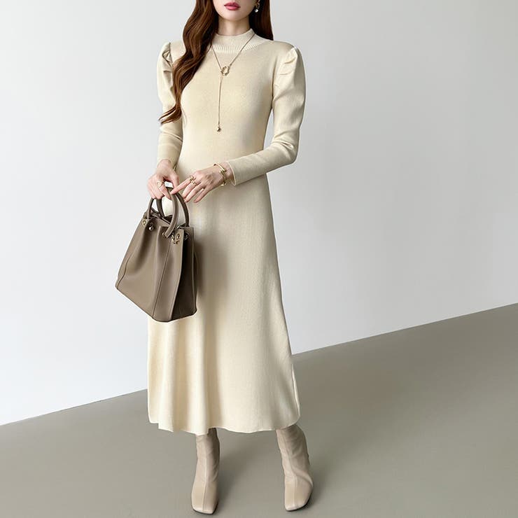 パススリーブワンピース ニットワンピース ロングワンピース | COCOMOMO | 詳細画像24 