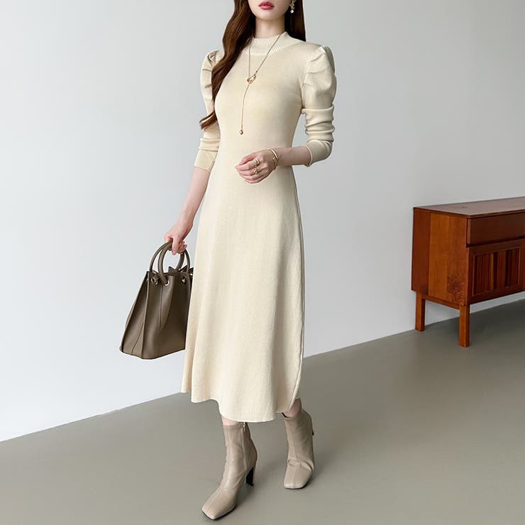 パススリーブワンピース ニットワンピース ロングワンピース | COCOMOMO | 詳細画像30 