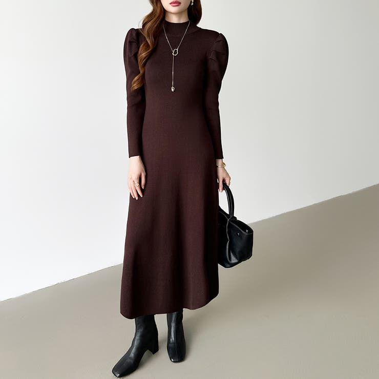 パススリーブワンピース ニットワンピース ロングワンピース | COCOMOMO | 詳細画像31 