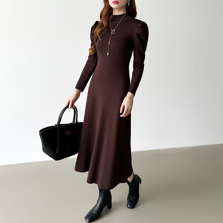 パススリーブワンピース ニットワンピース ロングワンピース | COCOMOMO | 詳細画像32 