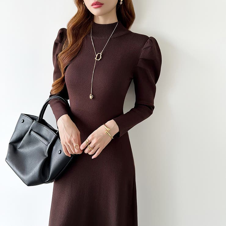 パススリーブワンピース ニットワンピース ロングワンピース | COCOMOMO | 詳細画像34 