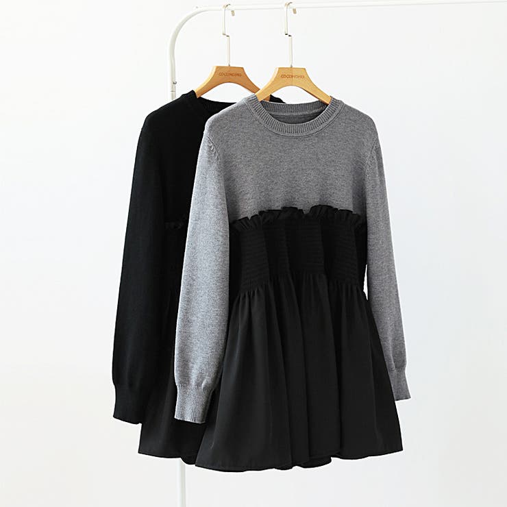 ペプラムトップス ビスチェドッキング ニット | COCOMOMO | 詳細画像19 