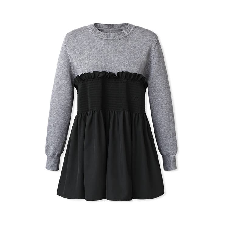 ペプラムトップス ビスチェドッキング ニット | COCOMOMO | 詳細画像23 