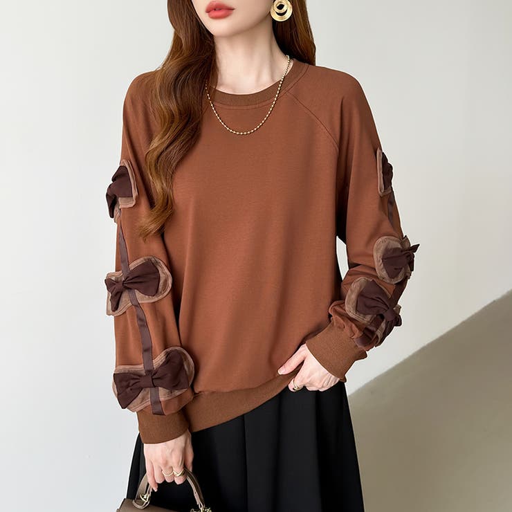 袖リボントップス トレーナー 韓国ファッション | COCOMOMO | 詳細画像11 