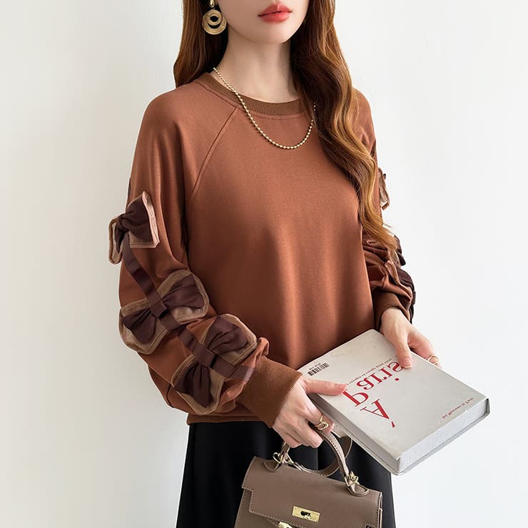 袖リボントップス トレーナー 韓国ファッション | COCOMOMO | 詳細画像12 