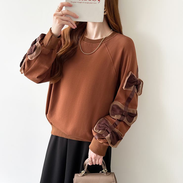 袖リボントップス トレーナー 韓国ファッション | COCOMOMO | 詳細画像13 