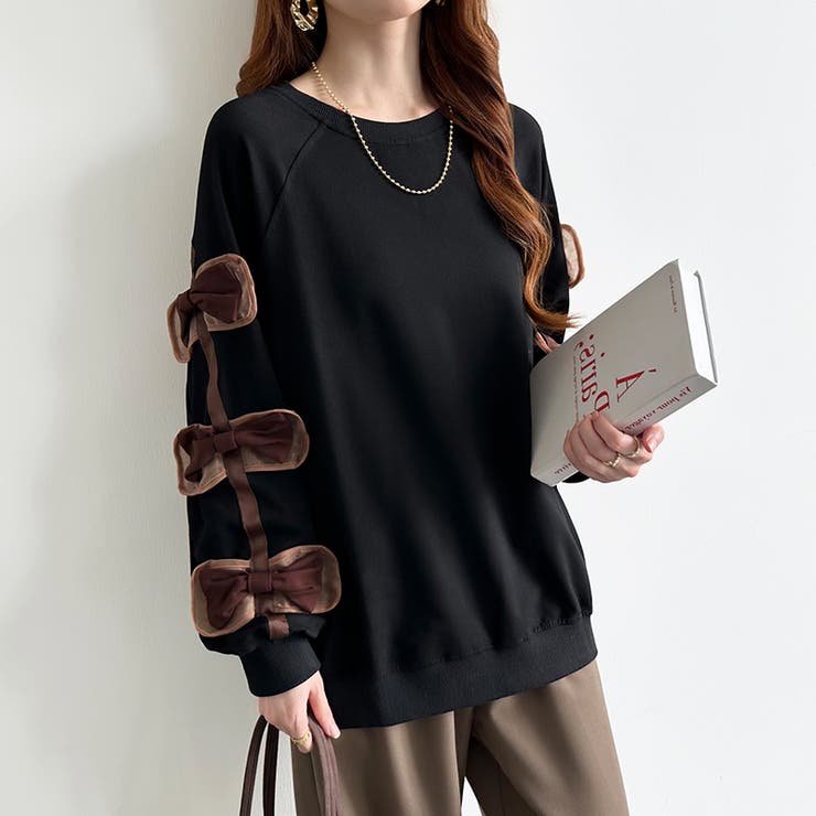 袖リボントップス トレーナー 韓国ファッション | COCOMOMO | 詳細画像29 