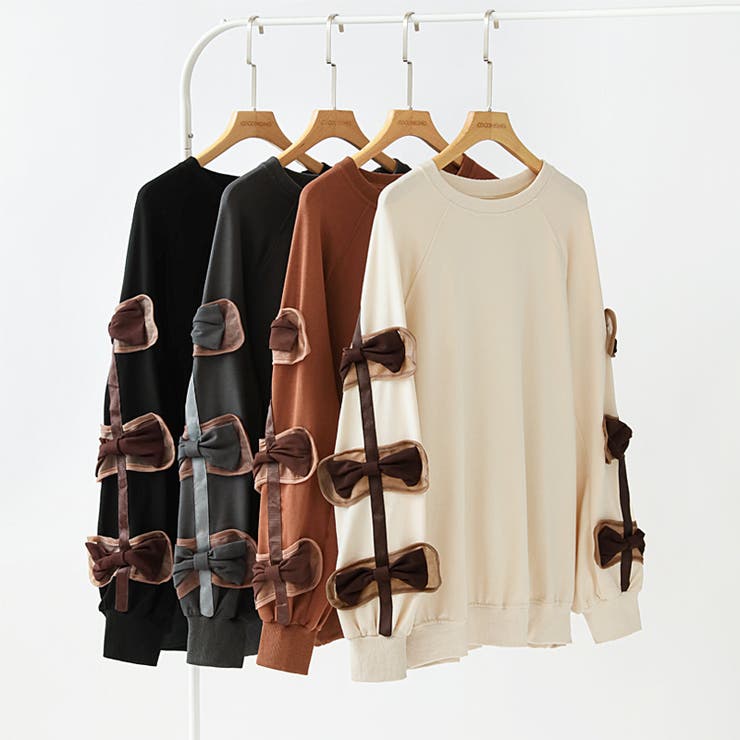 袖リボントップス トレーナー 韓国ファッション | COCOMOMO | 詳細画像35 