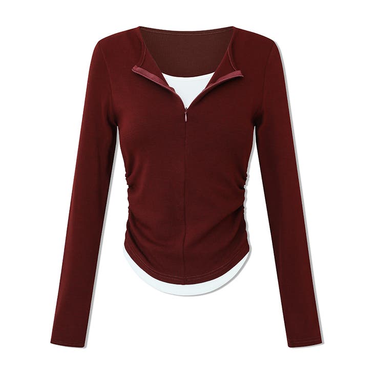 レイヤード風カットソー ハーフジップ 長袖カットソー | COCOMOMO | 詳細画像20 