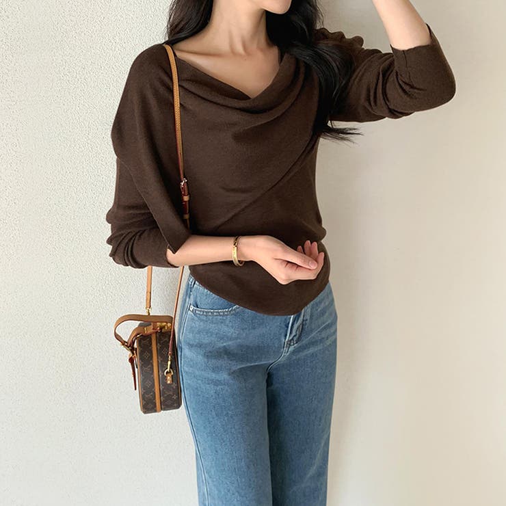 2wayケープ付きトップス ケープニット オフィスカジュアル | COCOMOMO | 詳細画像6 