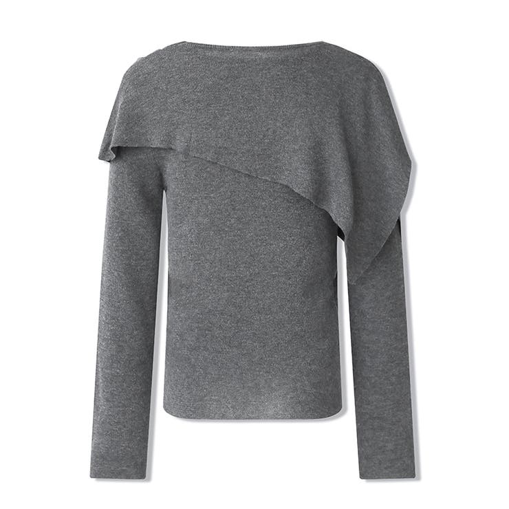 2wayケープ付きトップス ケープニット オフィスカジュアル | COCOMOMO | 詳細画像18 