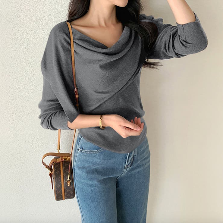 2wayケープ付きトップス ケープニット オフィスカジュアル | COCOMOMO | 詳細画像1 