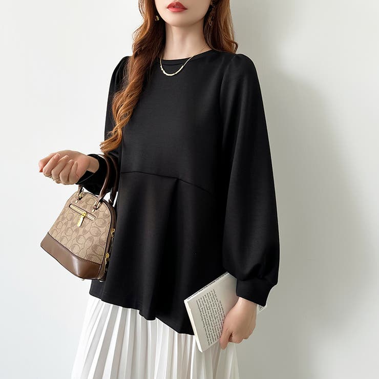 ペプラムトップス パフスリーブ チュニック | COCOMOMO | 詳細画像11 