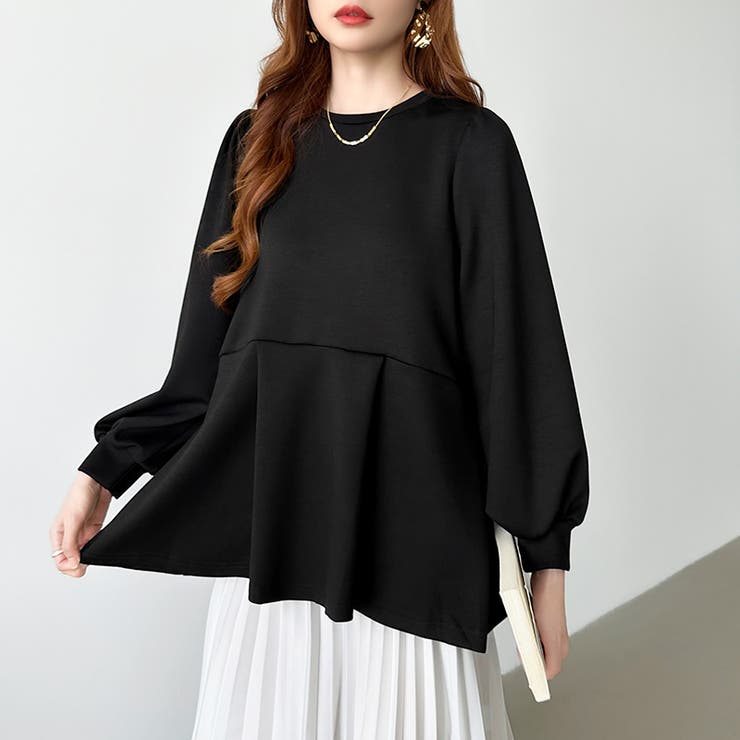 ペプラムトップス パフスリーブ チュニック | COCOMOMO | 詳細画像13 