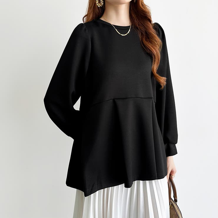 ペプラムトップス パフスリーブ チュニック | COCOMOMO | 詳細画像14 