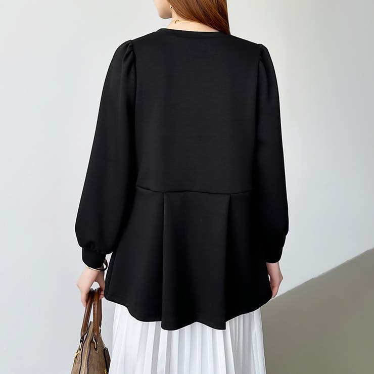 ペプラムトップス パフスリーブ チュニック | COCOMOMO | 詳細画像15 