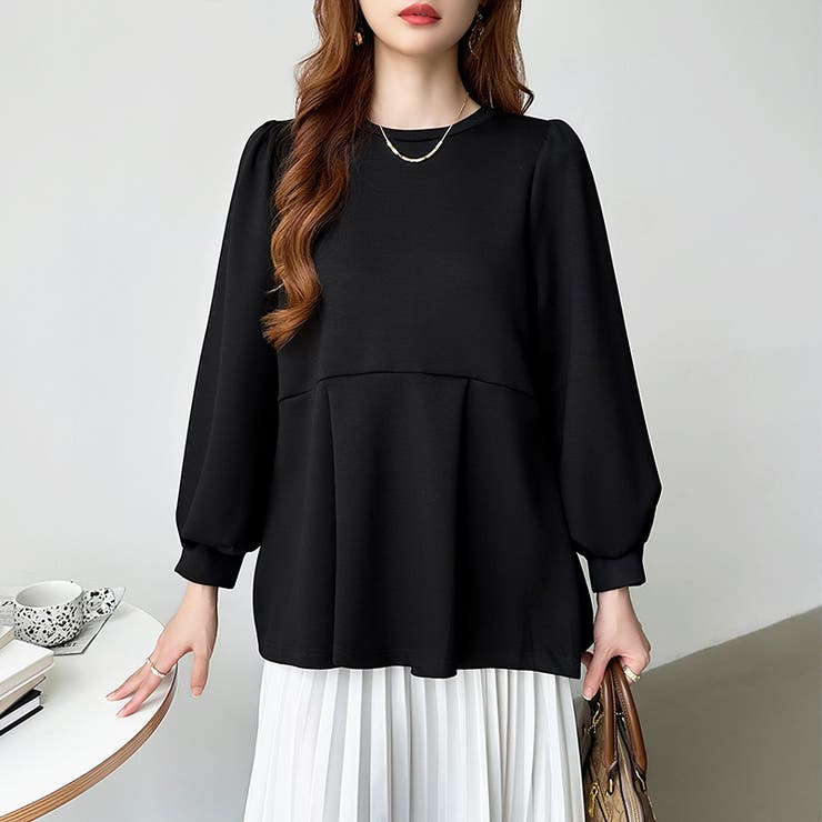 ペプラムトップス パフスリーブ チュニック | COCOMOMO | 詳細画像16 