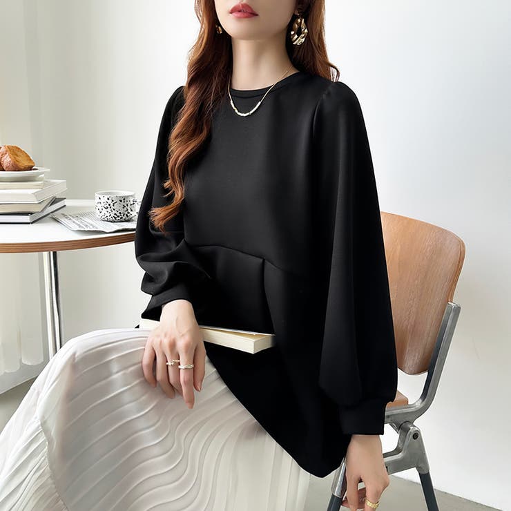 ペプラムトップス パフスリーブ チュニック | COCOMOMO | 詳細画像18 