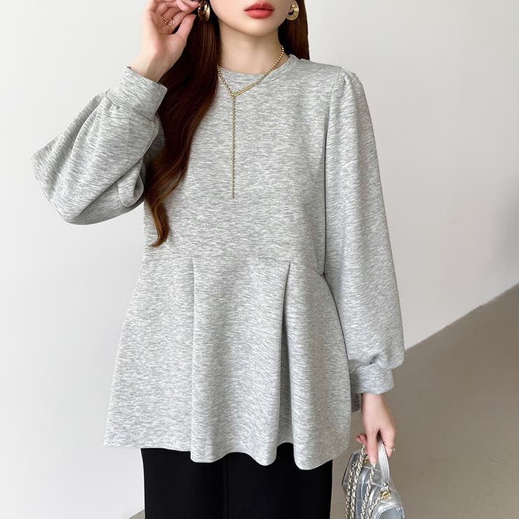 ペプラムトップス パフスリーブ チュニック | COCOMOMO | 詳細画像2 