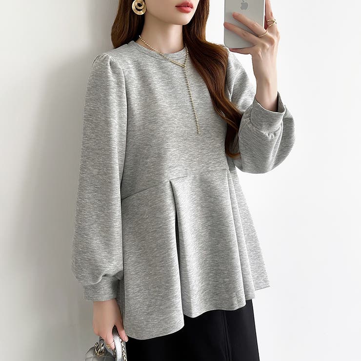 ペプラムトップス パフスリーブ チュニック | COCOMOMO | 詳細画像4 