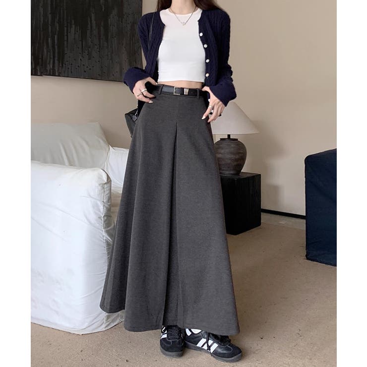 ロングスカート aラインスカート ハイウエスト | COCOMOMO | 詳細画像3 