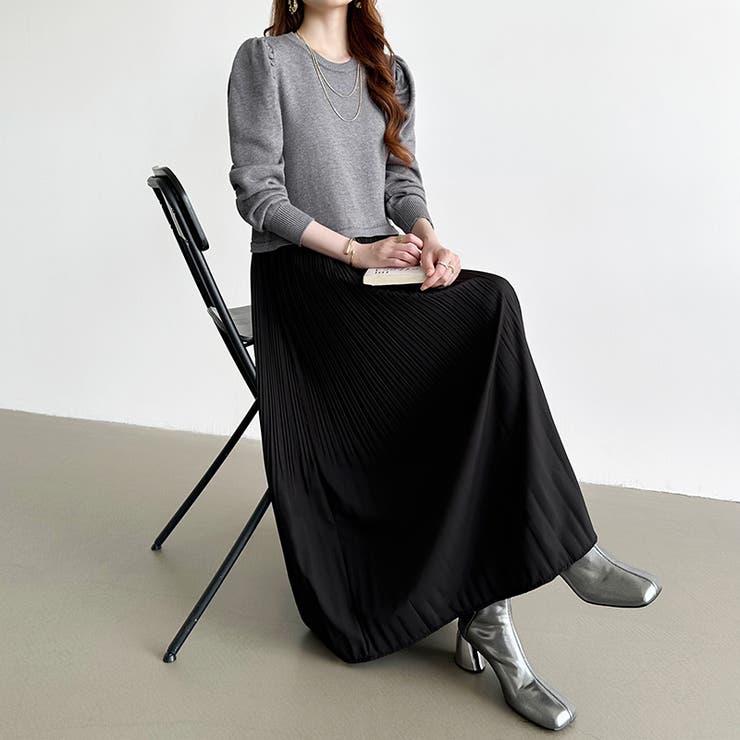 ドッキングワンピース プリーツワンピース 切り替えワンピース | COCOMOMO | 詳細画像13 