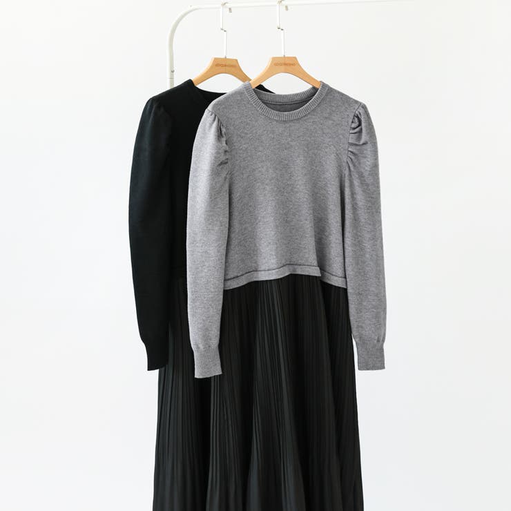 ドッキングワンピース プリーツワンピース 切り替えワンピース | COCOMOMO | 詳細画像18 