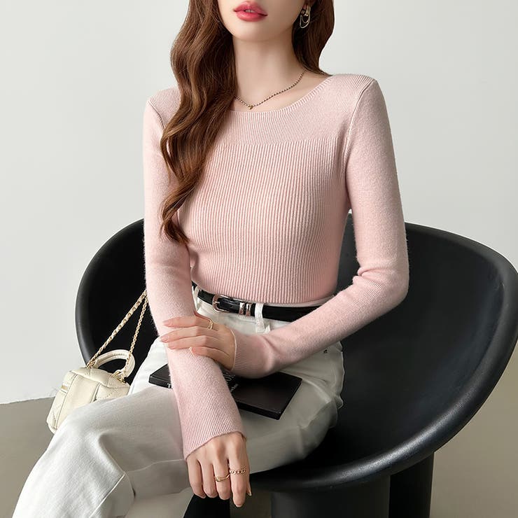 きれいめベーシック ボートネックニット リブニット | COCOMOMO | 詳細画像20 