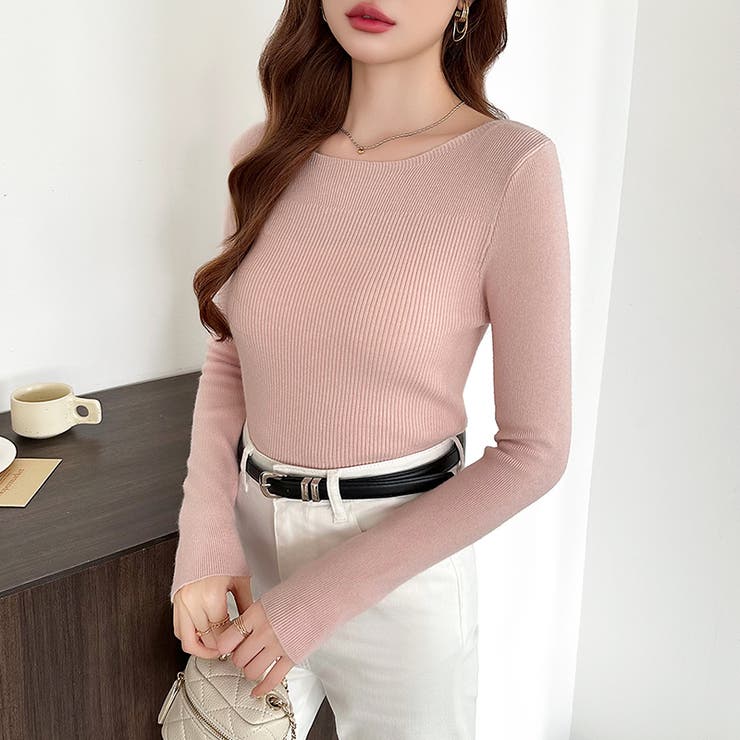 きれいめベーシック ボートネックニット リブニット | COCOMOMO | 詳細画像23 