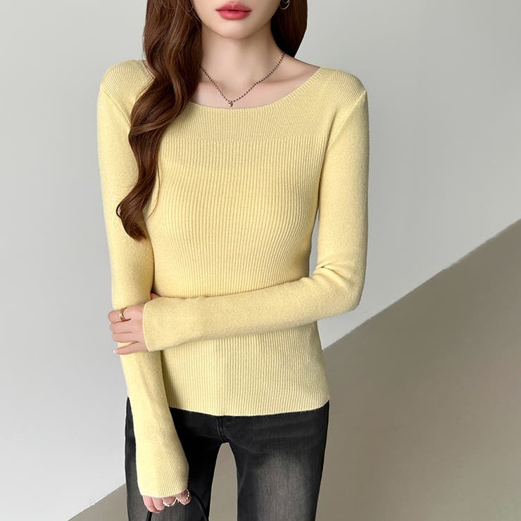 きれいめベーシック ボートネックニット リブニット | COCOMOMO | 詳細画像25 