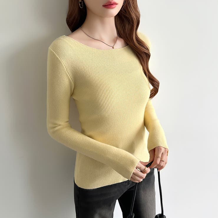 きれいめベーシック ボートネックニット リブニット | COCOMOMO | 詳細画像26 