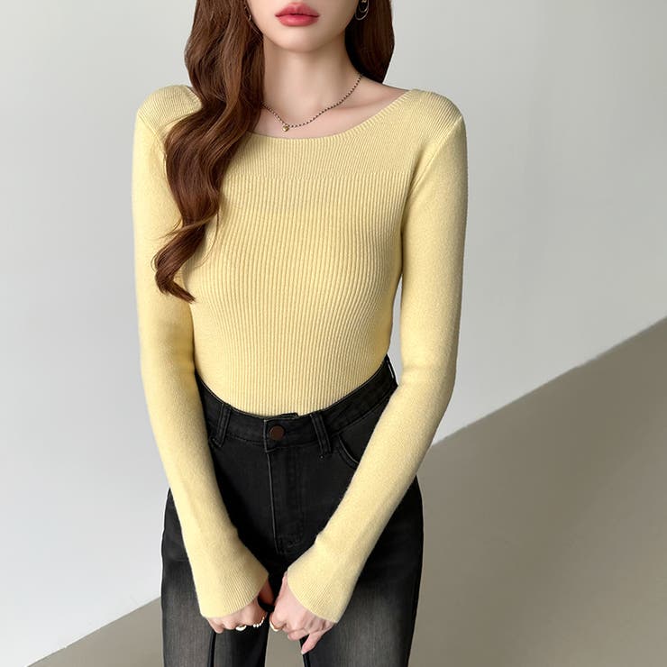 きれいめベーシック ボートネックニット リブニット | COCOMOMO | 詳細画像27 