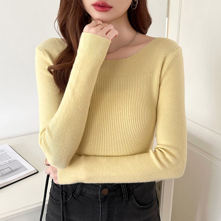 きれいめベーシック ボートネックニット リブニット | COCOMOMO | 詳細画像30 