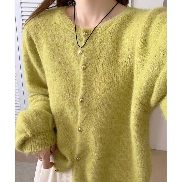 メランジニットカーディガン カーディガン 金ボタンニットトップス | COCOMOMO | 詳細画像19 