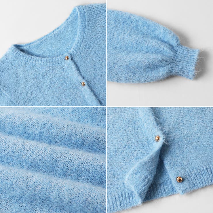 メランジニットカーディガン カーディガン 金ボタンニットトップス | COCOMOMO | 詳細画像28 