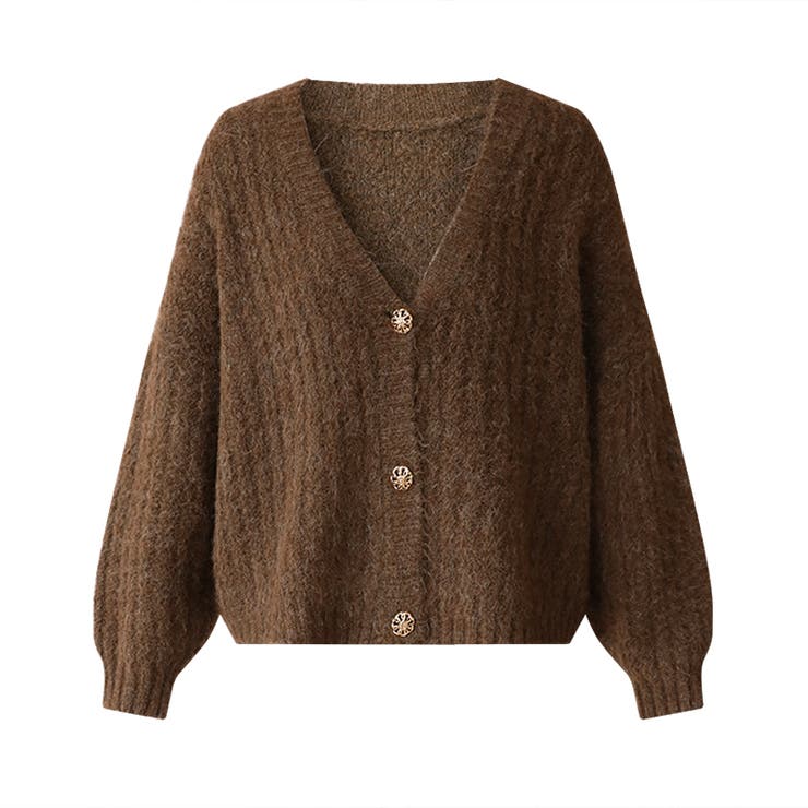 Vネックカーディガン ニットカーディガン 韓国ファッション | COCOMOMO | 詳細画像17 