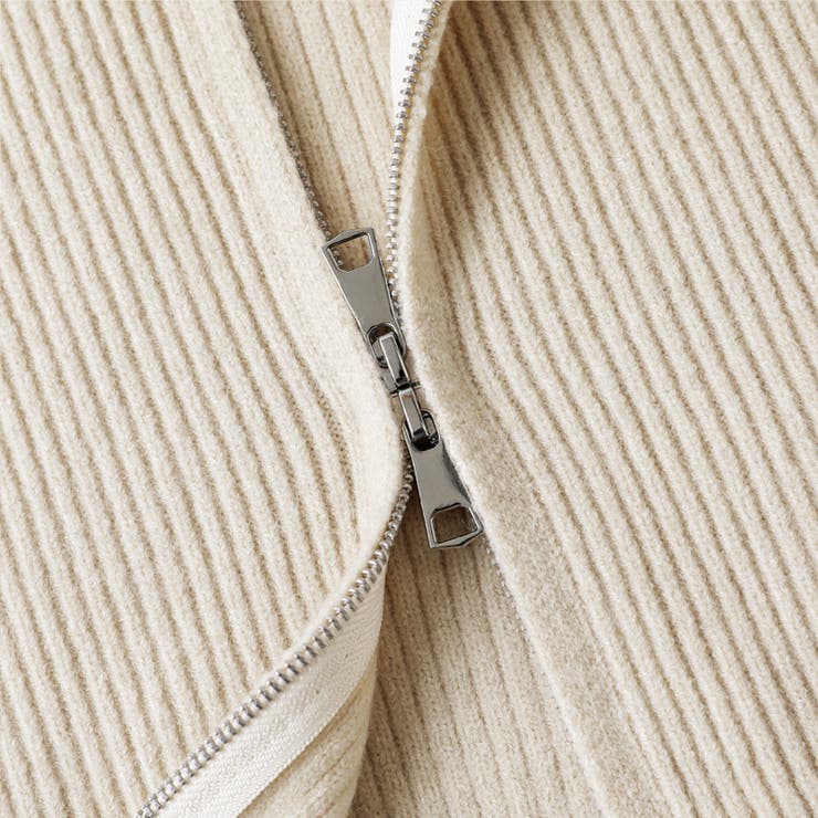 シャギー付きダブルジップカーディガン リブニット カーディガン | COCOMOMO | 詳細画像46 