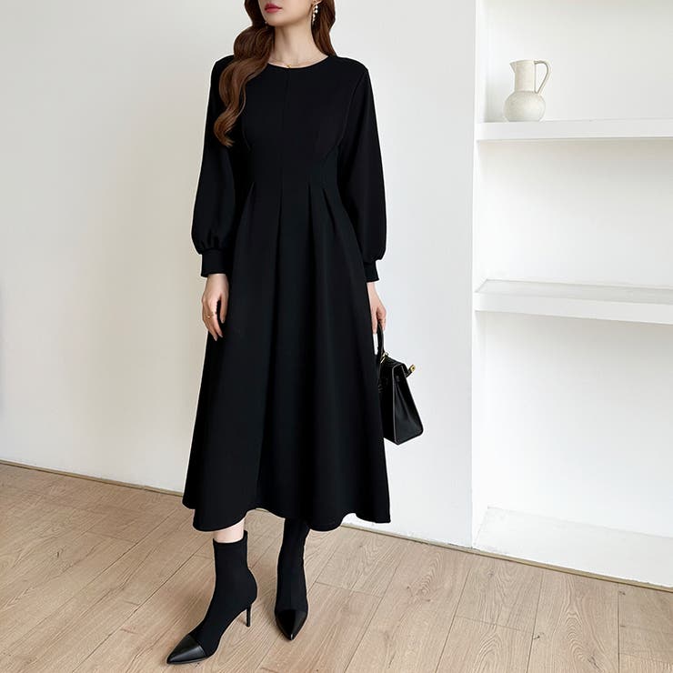 前後2wayで楽しめる ウエストタックワンピース ハーフジップワンピース | COCOMOMO | 詳細画像36 