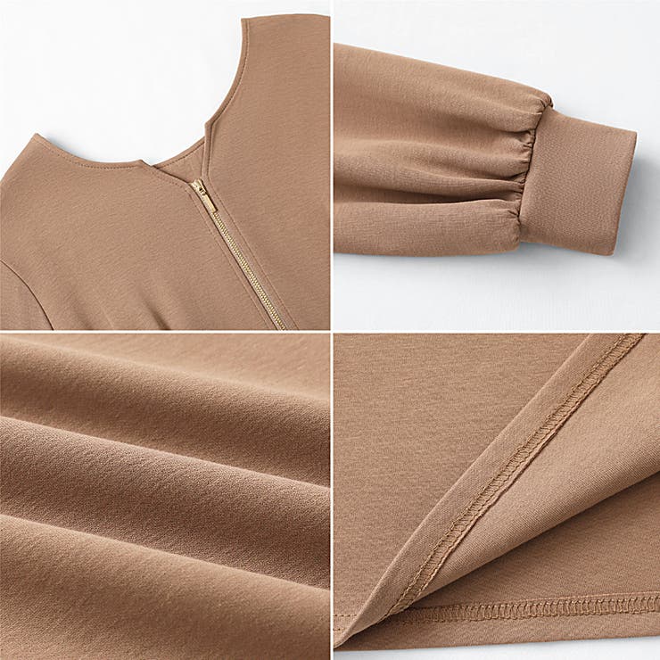 前後2wayで楽しめる ウエストタックワンピース ハーフジップワンピース | COCOMOMO | 詳細画像43 