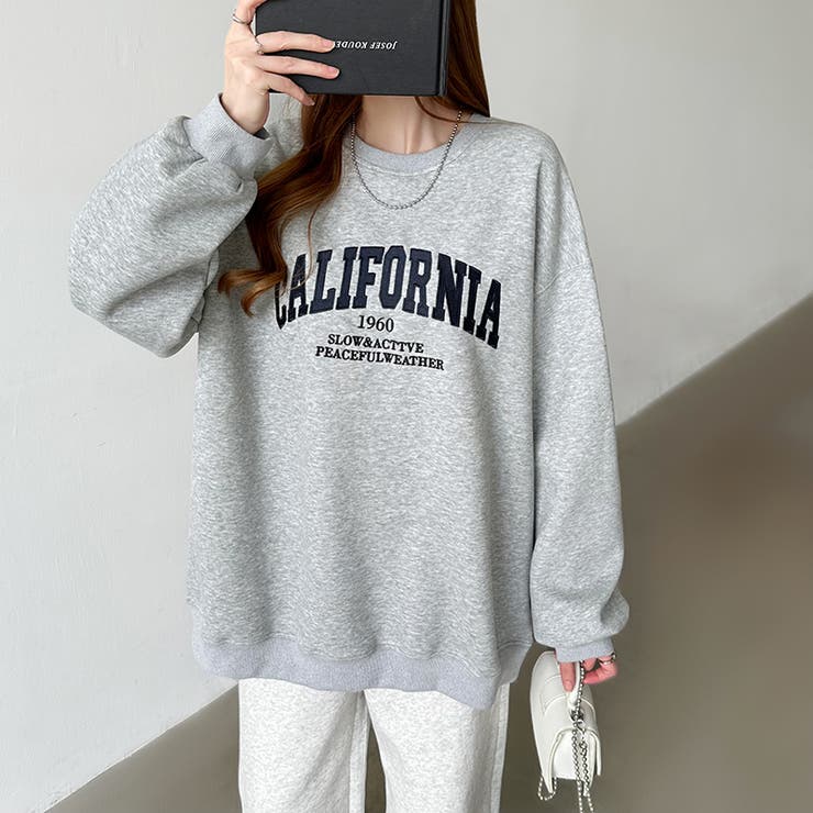 ロゴ刺繍オーバーサイズトレーナー スウェット ロゴスウェット | COCOMOMO | 詳細画像32 