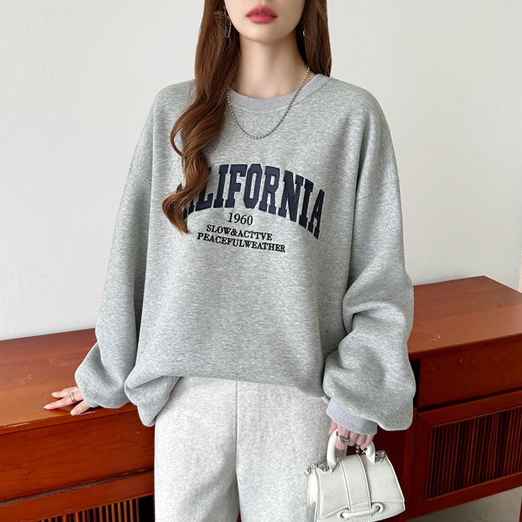 ロゴ刺繍オーバーサイズトレーナー スウェット ロゴスウェット | COCOMOMO | 詳細画像37 