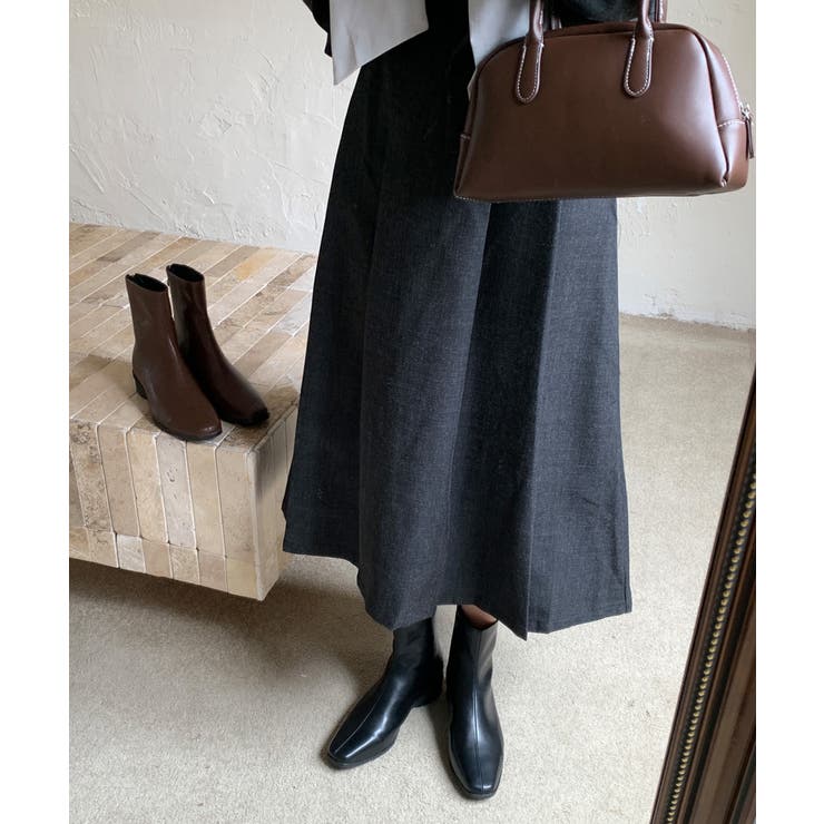 ショートブーツ スクエアトゥブーツ ローヒール | COCOMOMO | 詳細画像12 