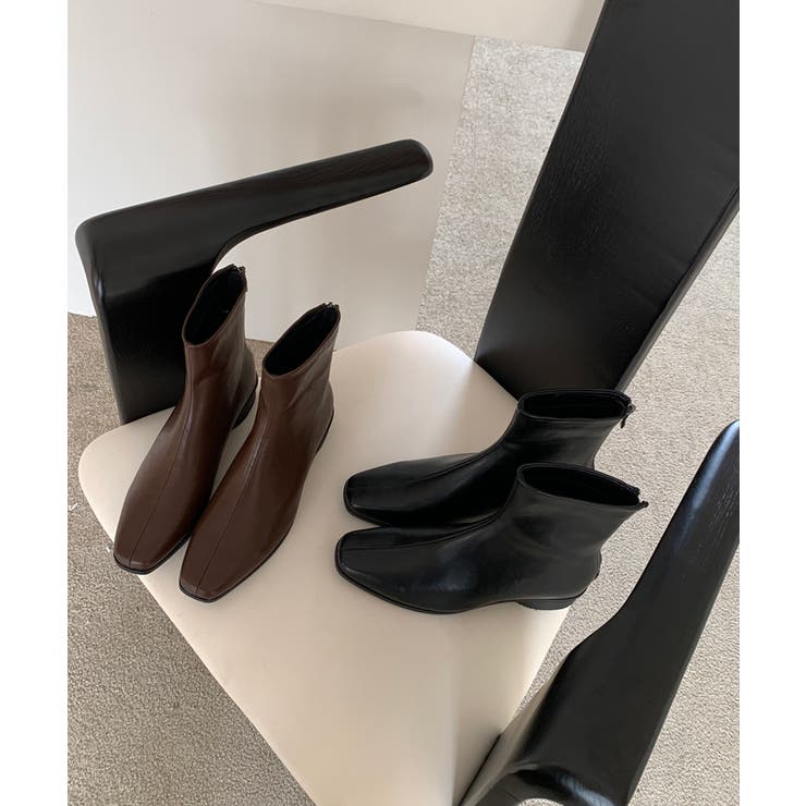 ショートブーツ スクエアトゥブーツ ローヒール | COCOMOMO | 詳細画像15 