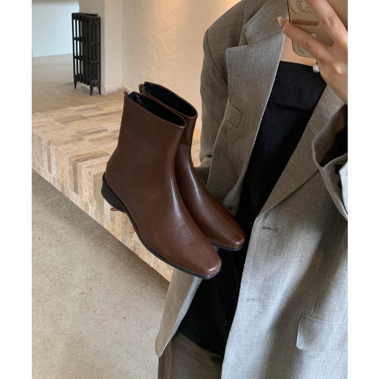 ショートブーツ スクエアトゥブーツ ローヒール | COCOMOMO | 詳細画像16 