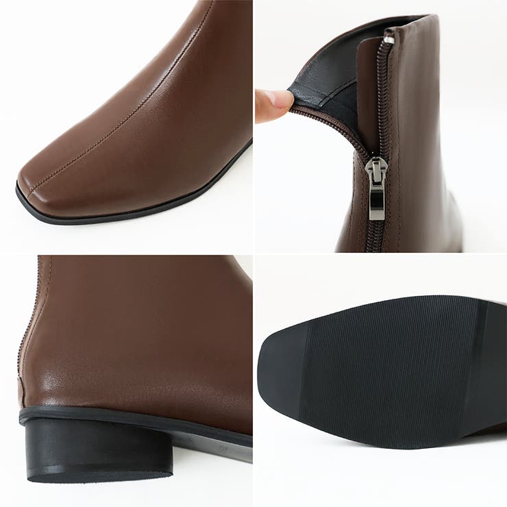 ショートブーツ スクエアトゥブーツ ローヒール | COCOMOMO | 詳細画像17 