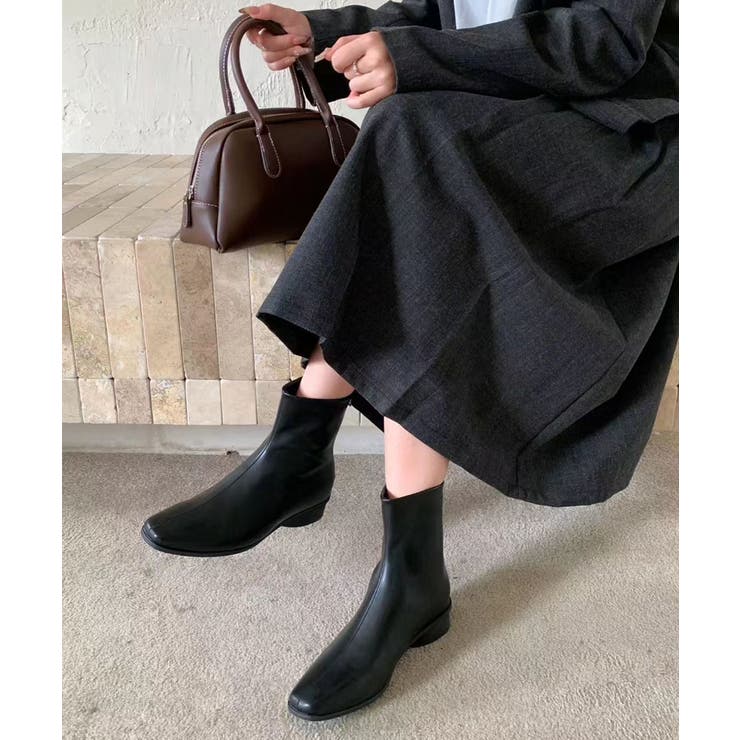 ショートブーツ スクエアトゥブーツ ローヒール | COCOMOMO | 詳細画像2 