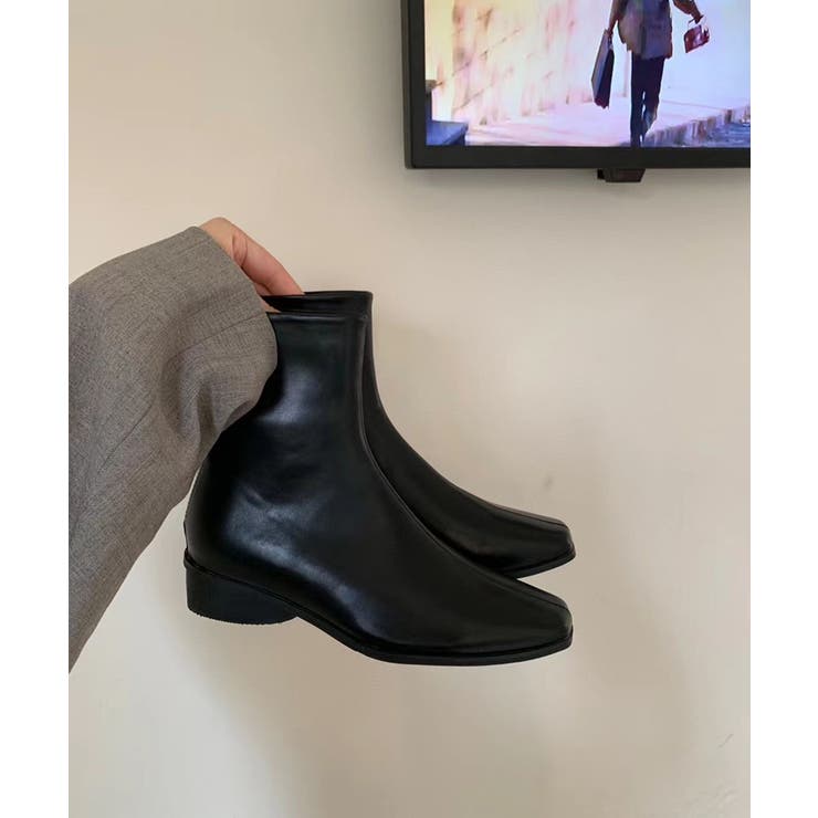 ショートブーツ スクエアトゥブーツ ローヒール | COCOMOMO | 詳細画像4 