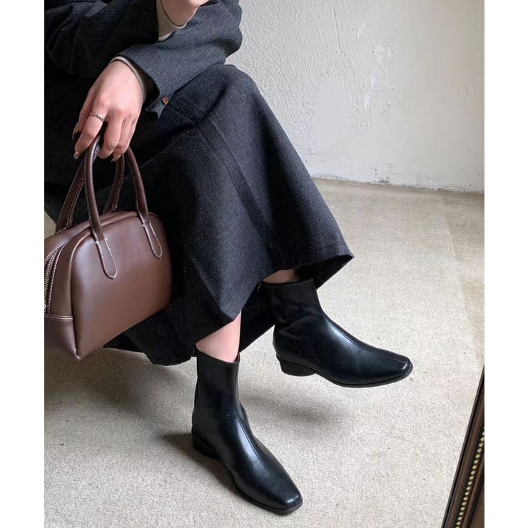 ショートブーツ スクエアトゥブーツ ローヒール | COCOMOMO | 詳細画像5 