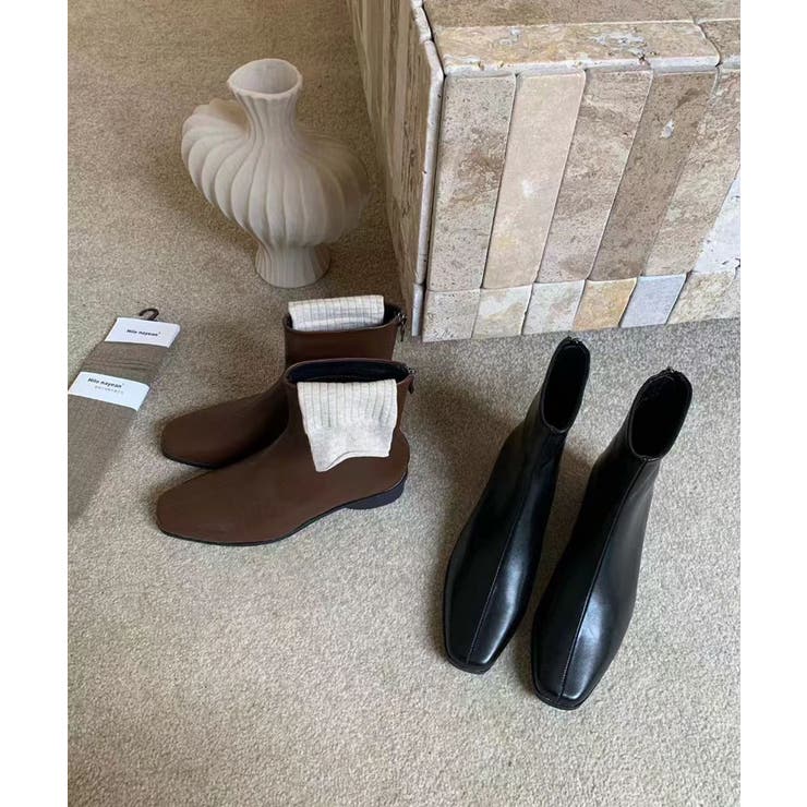 ショートブーツ スクエアトゥブーツ ローヒール | COCOMOMO | 詳細画像7 