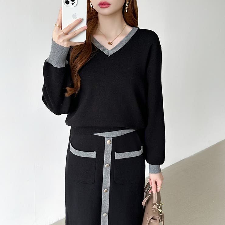 ニットセットアップ セットアップ スカート | COCOMOMO | 詳細画像18 